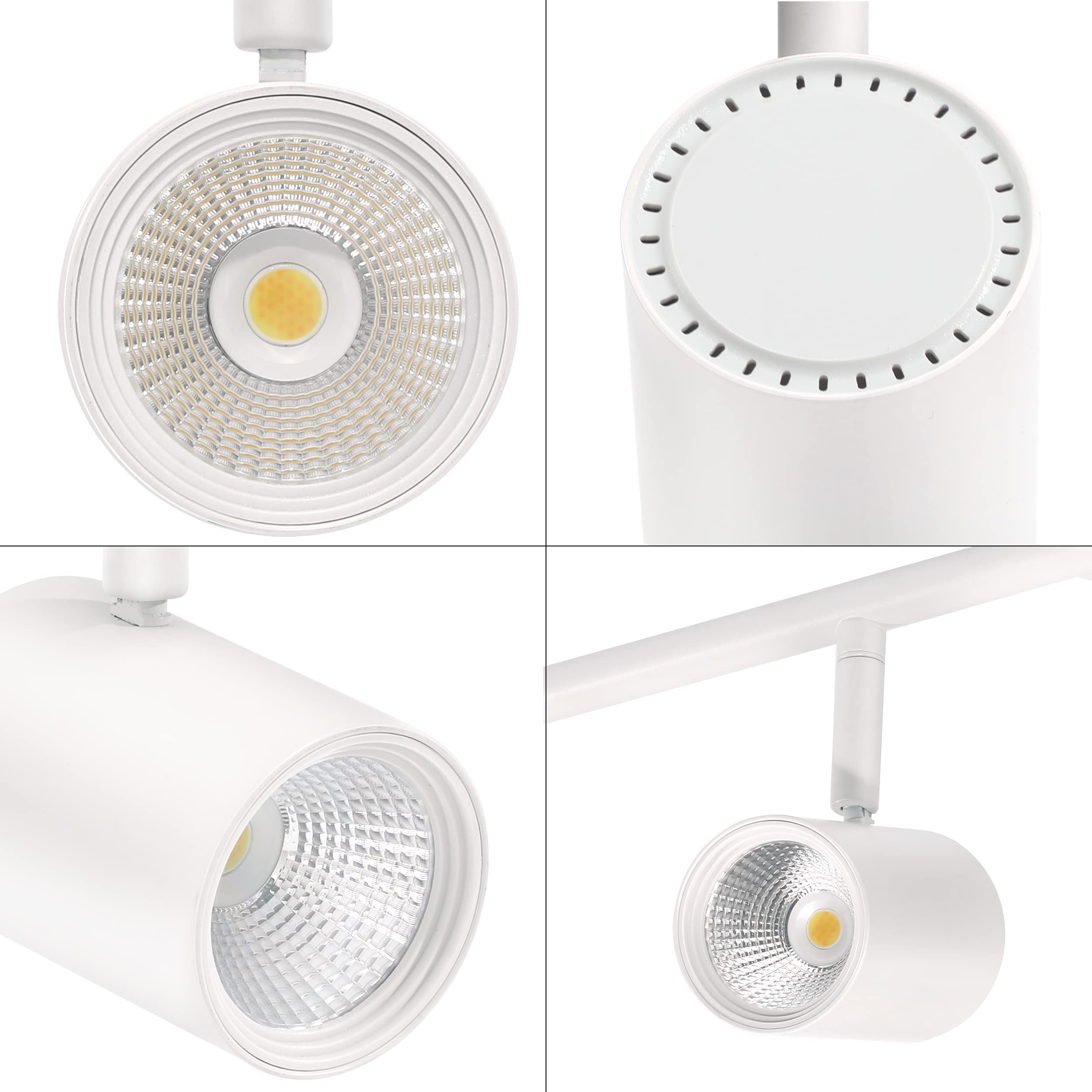 CLOUDY BAY 3 Color LED Dimmable 4-Head Track Lighting Kit,3000K/4000K/5000K Selectable 30W 2400lm CRI90,Adjustable Light Head Fixture for Accent Decorative Lighting,White - Image 7